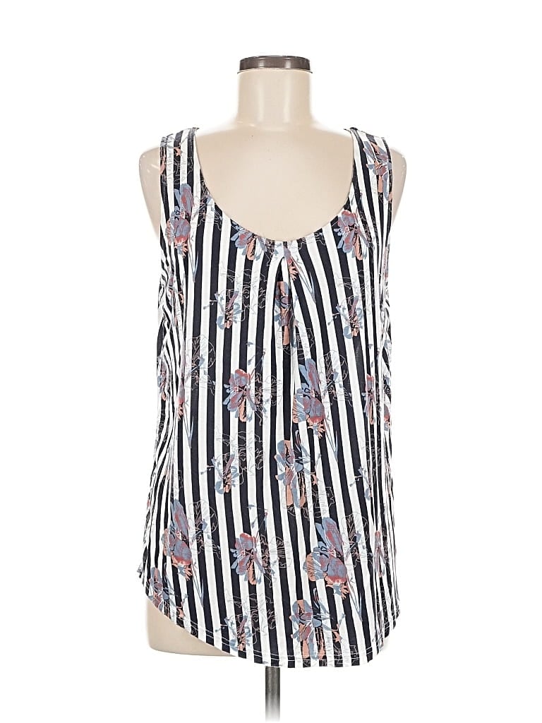 Pre-owned Lascana For Venus Tank Top Blue Plunge Neckline Tops