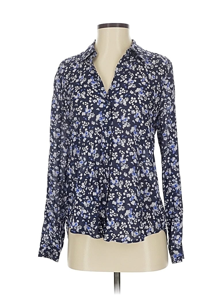 Pre-owned L'agence Long Sleeve Polo Shirt In Blue