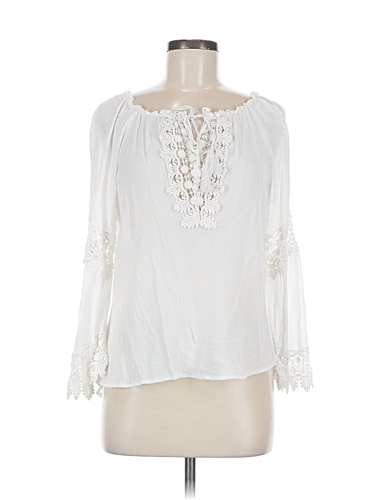Pre-owned Democracy Long Sleeve Blouse In White