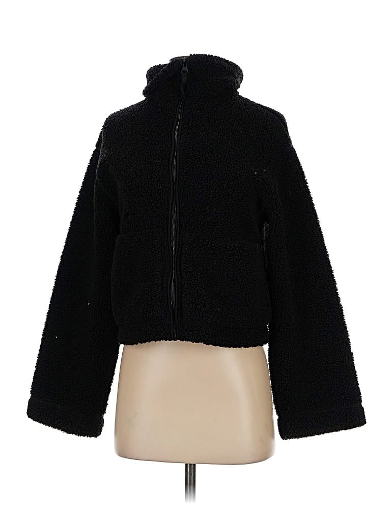 Pre-owned H&m Faux Fur Jacket In Black