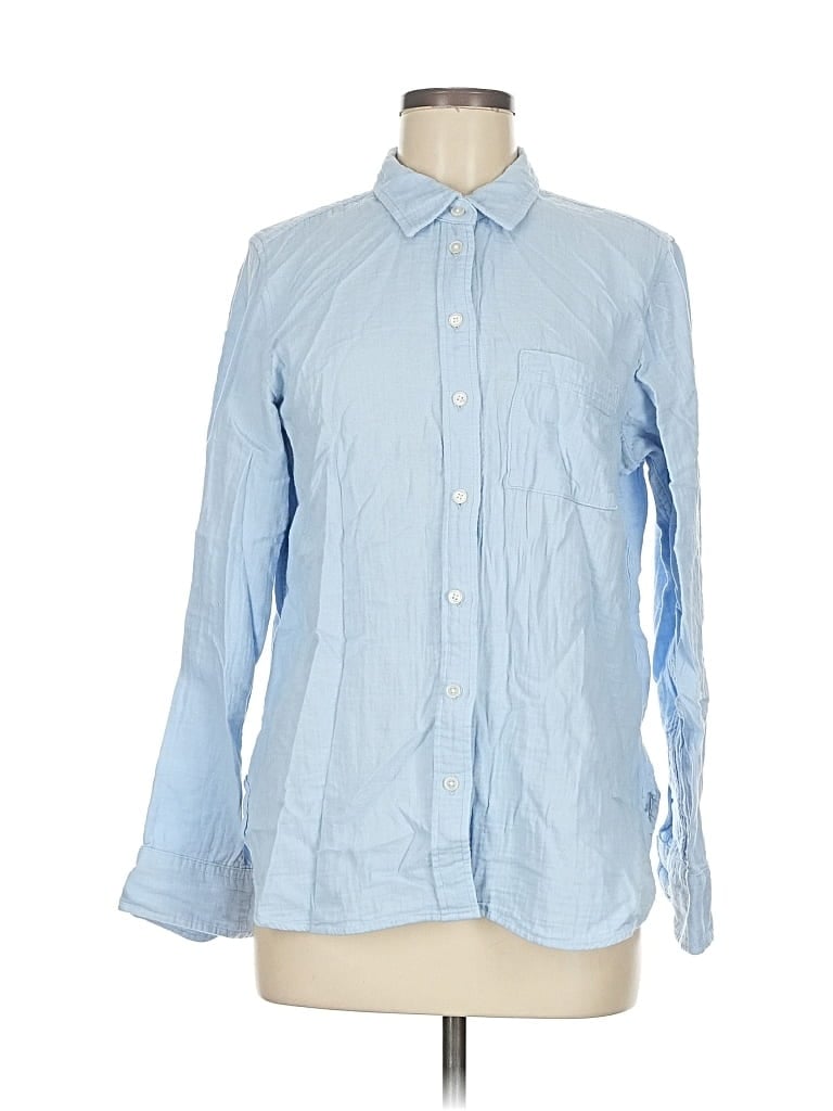 Pre-owned J.crew Factory Store Long Sleeve Button Down Shirt In Blue
