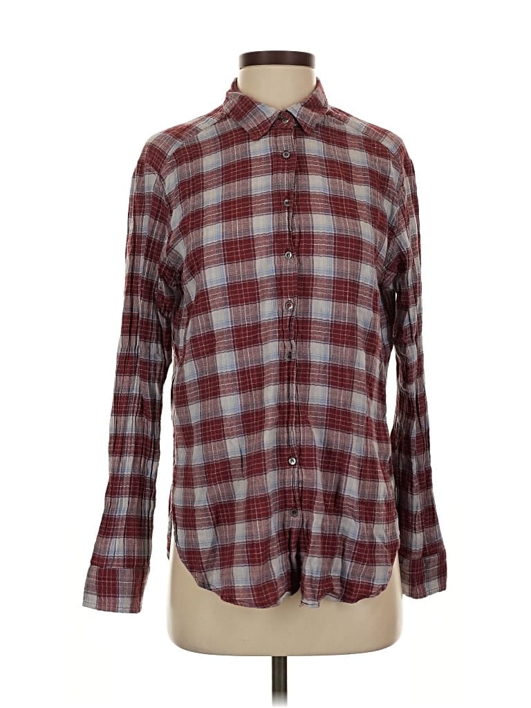 Pre-owned Xirena Long Sleeve Button Down Shirt In Burgundy