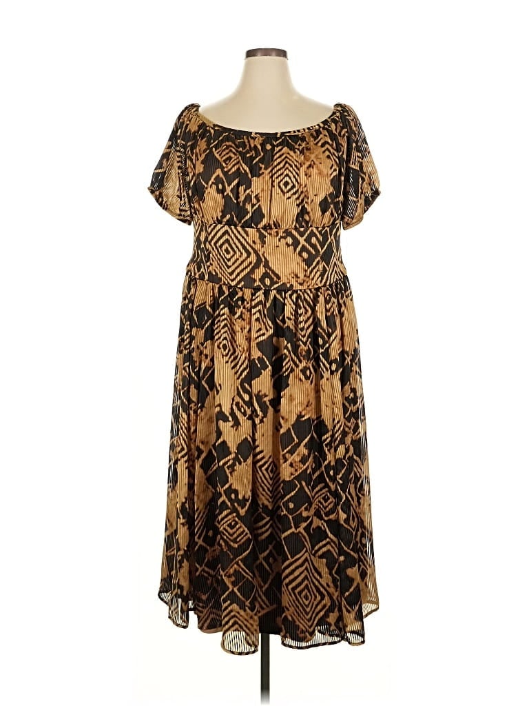 Donna Karan Casual Dress In Brown