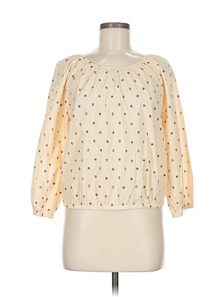 Pre-owned Assorted Brands 3/4 Sleeve Blouse In White