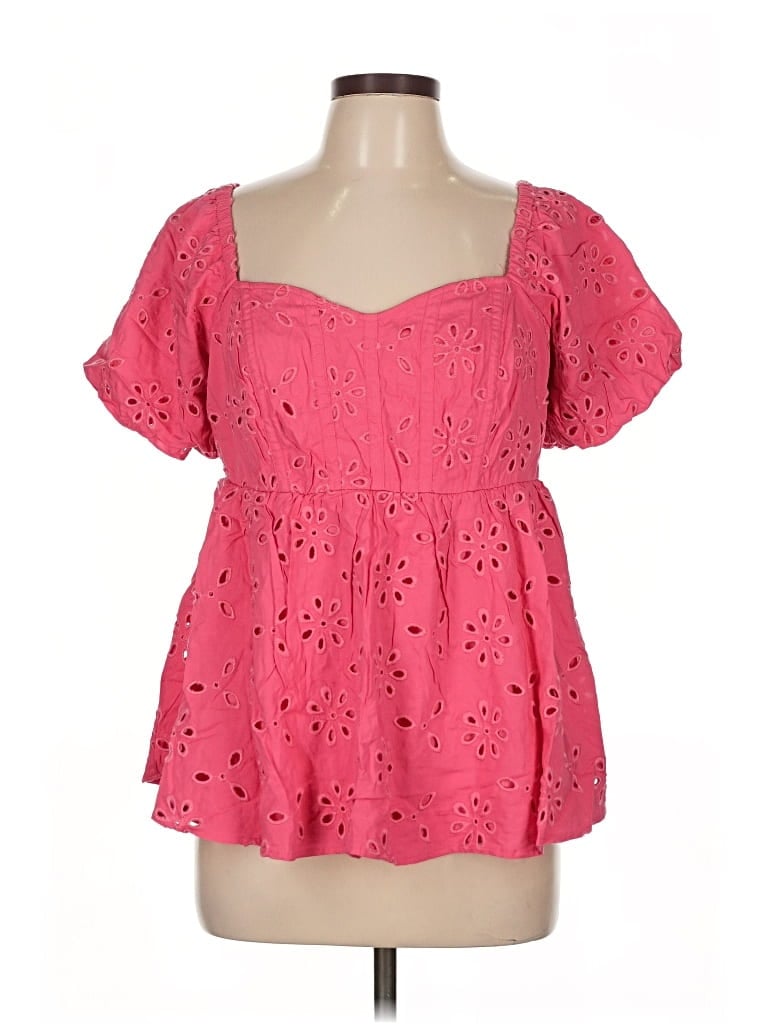 Pre-owned Torrid Short Sleeve Blouse In Pink