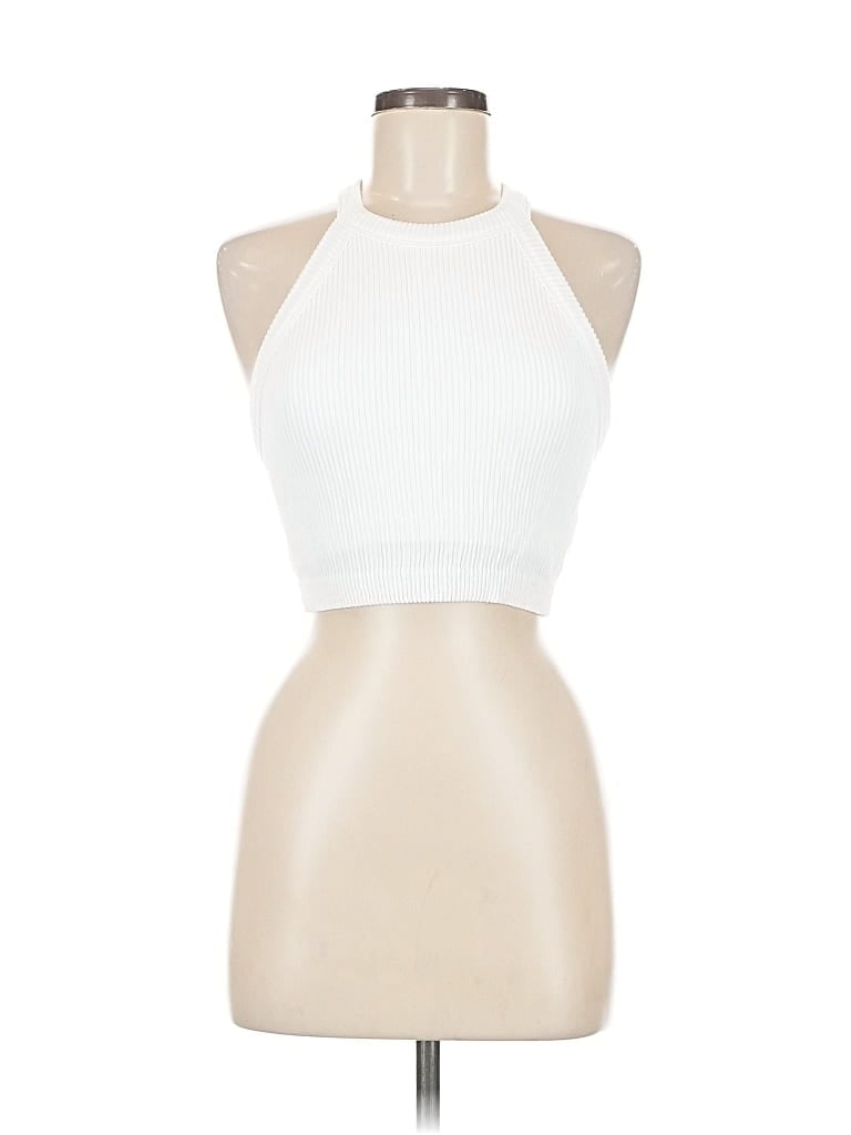 Pre-owned Aerie Tank Top White Halter Neckline Tops