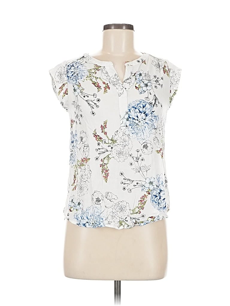 Pre-owned Daniel Rainn Sleeveless Blouse In White