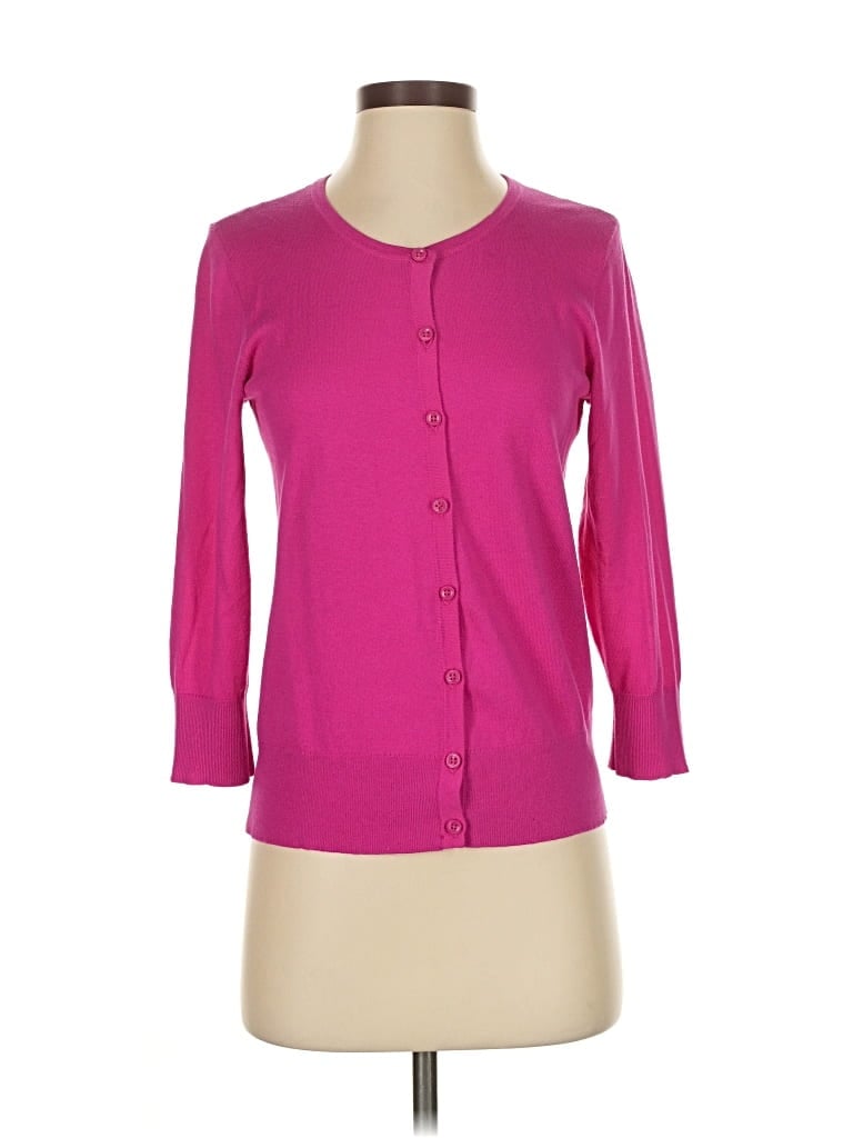 Pre-owned Ann Taylor Factory Cardigan Sweater In Pink