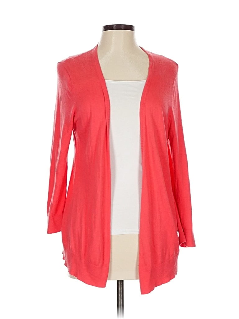 Pre-owned Ann Taylor Loft Cardigan Sweater In Red