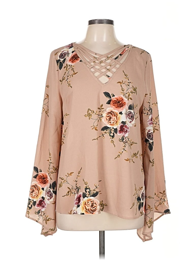 Pre-owned Entro Long Sleeve Blouse In Brown