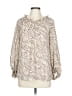 Blu Pepper 100% Polyester Animal Print Ivory Long Sleeve Blouse Size L - photo 1