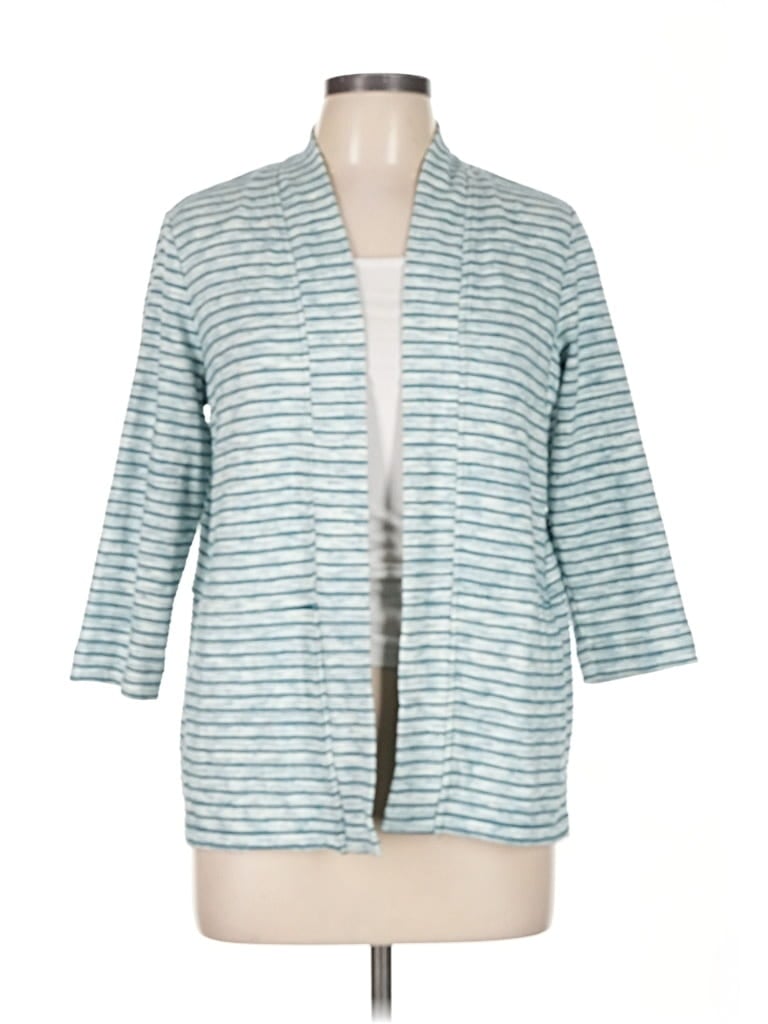 Pre-owned T By Talbots Cardigan Sweater In Blue