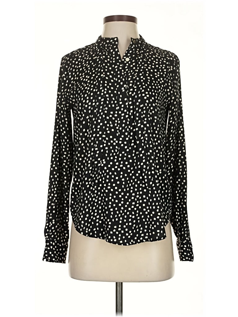 Pre-owned Ann Taylor Long Sleeve Blouse In Black