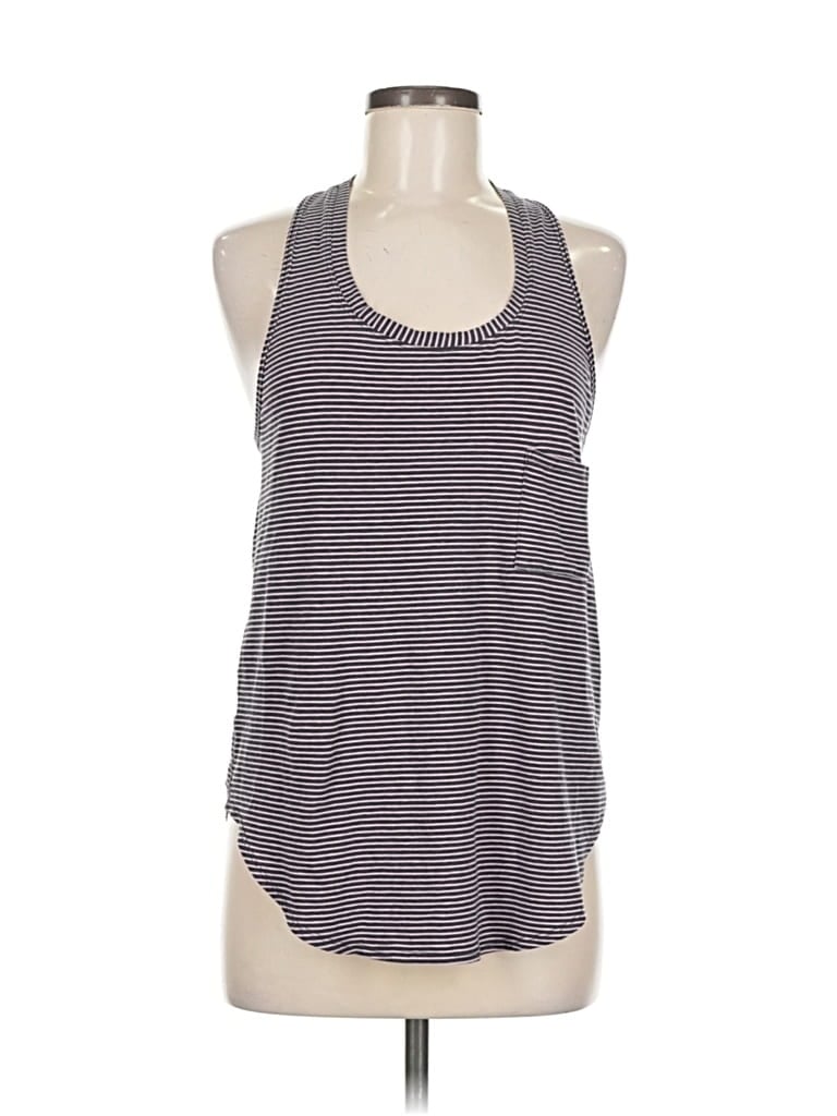 Pre-owned Lululemon Athletica Tank Top Purple Stripes Pattern Halter Neckline Tops