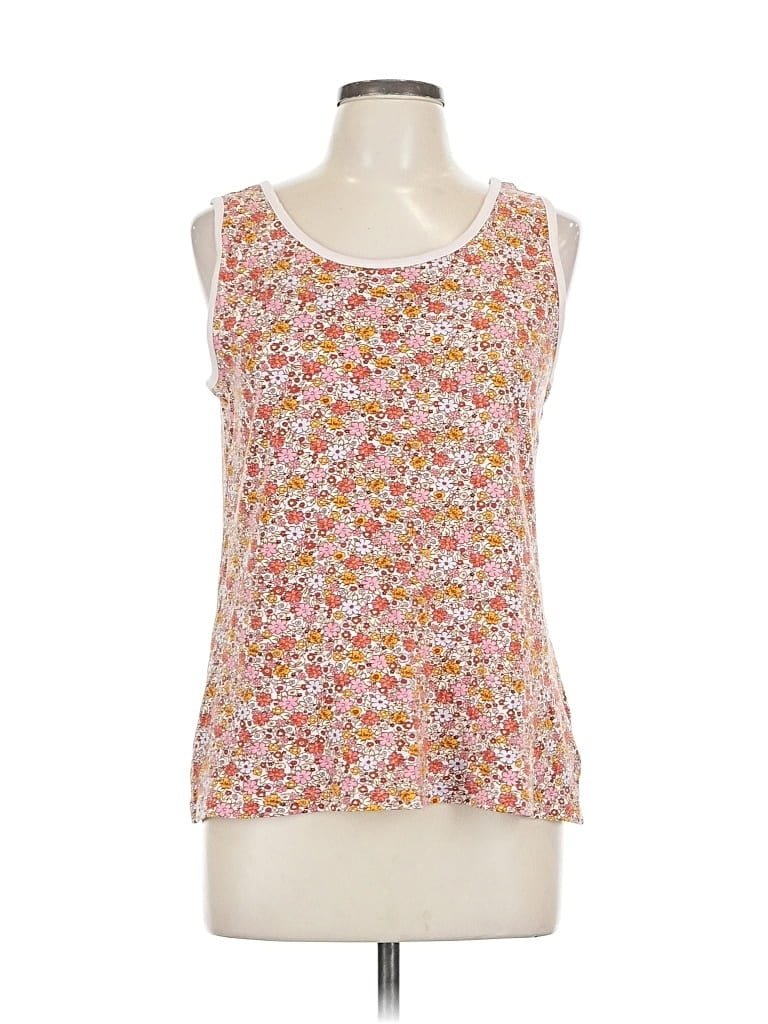 Pre-owned Lands' End Tank Top Pink Sweetheart Neckline Tops