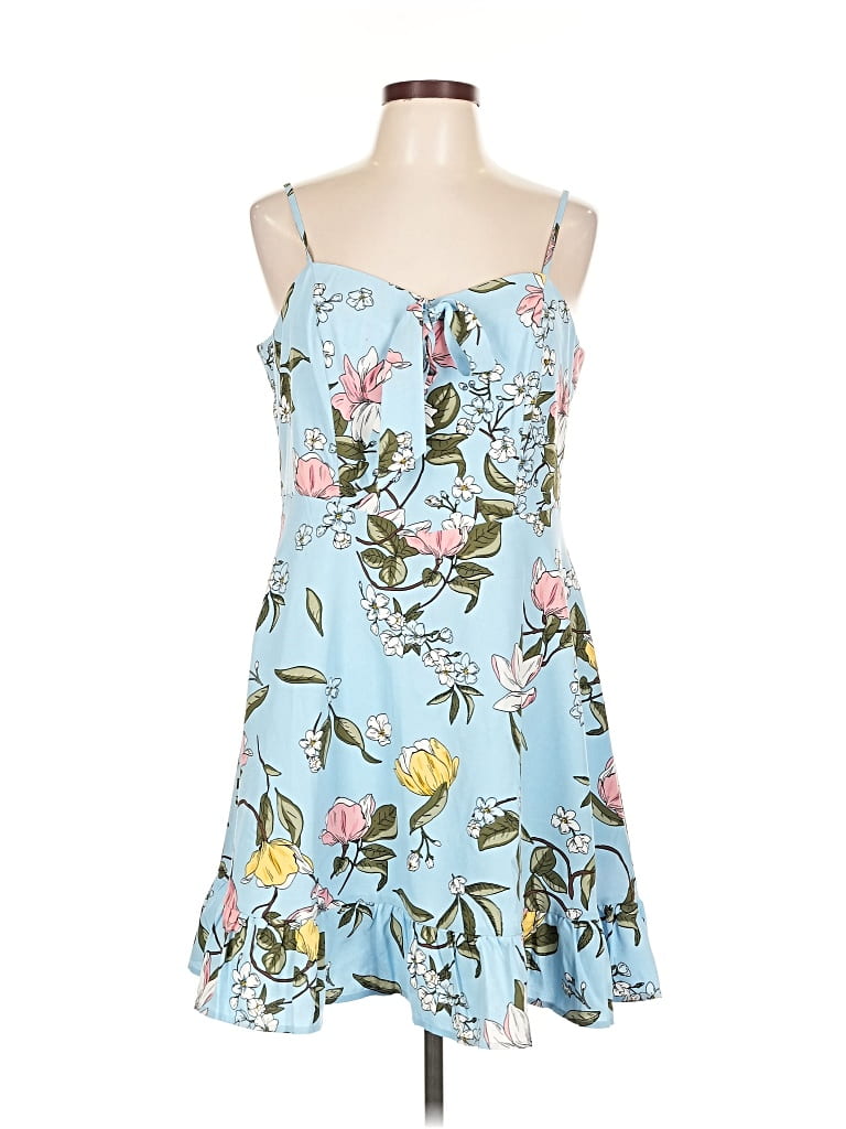 Pre-owned Allegra K Casual Dress In Blue