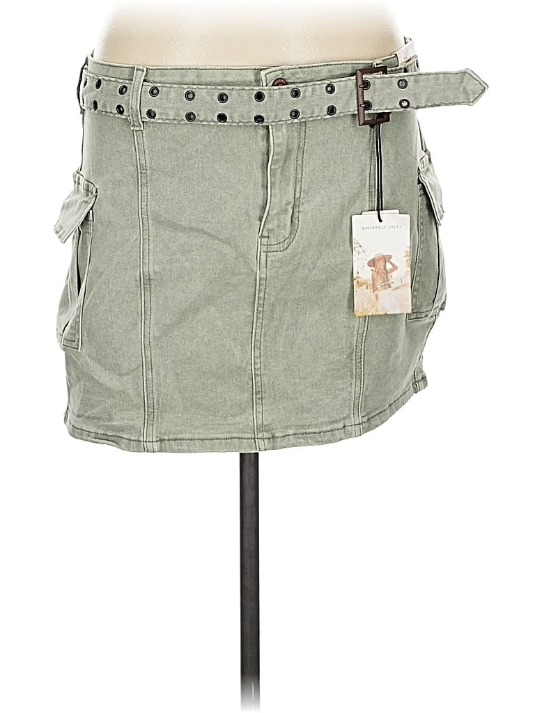 Sincerely Jules Denim Skirt In Green