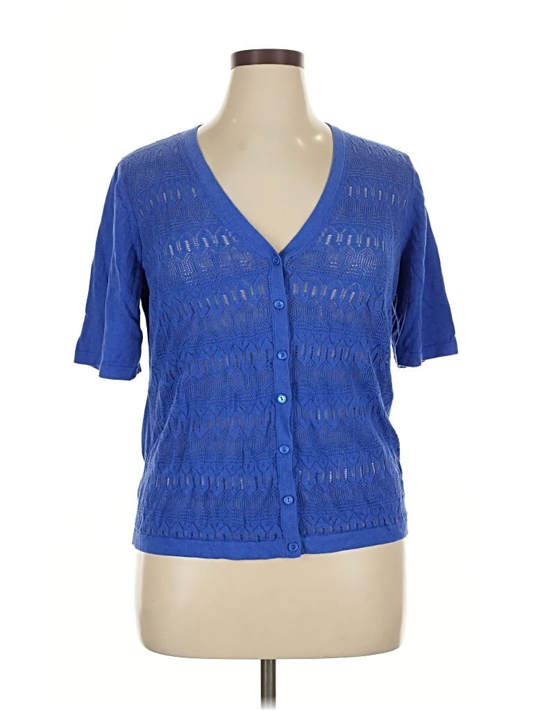 Pre-owned Talbots Short Sleeve Blouse In Blue