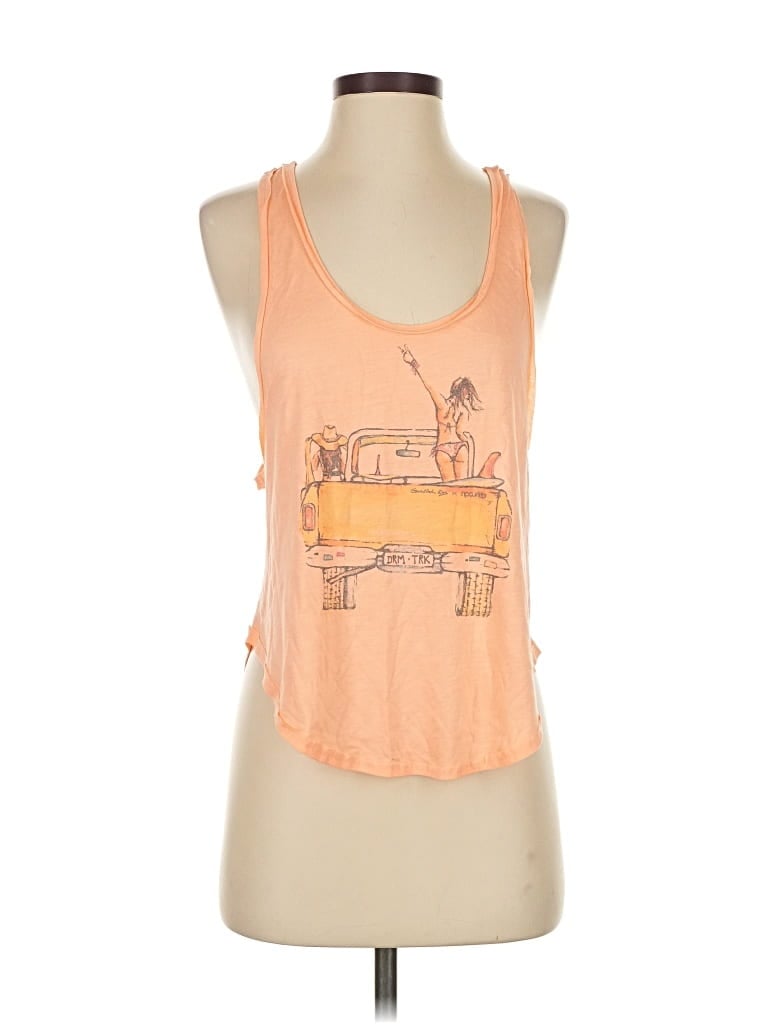 Pre-owned Assorted Brands Tank Top Orange Halter Neckline Tops