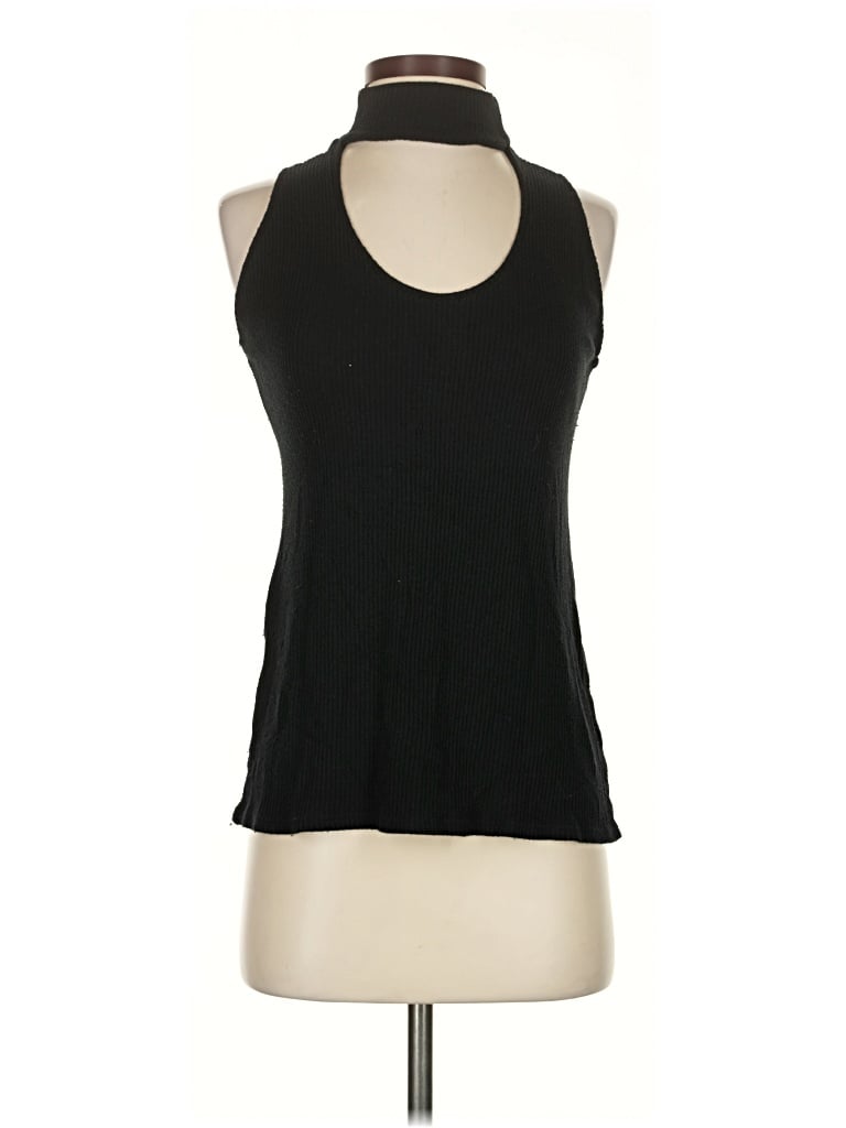 Pre-owned Enza Costa Tank Top Black Halter Neckline Tops