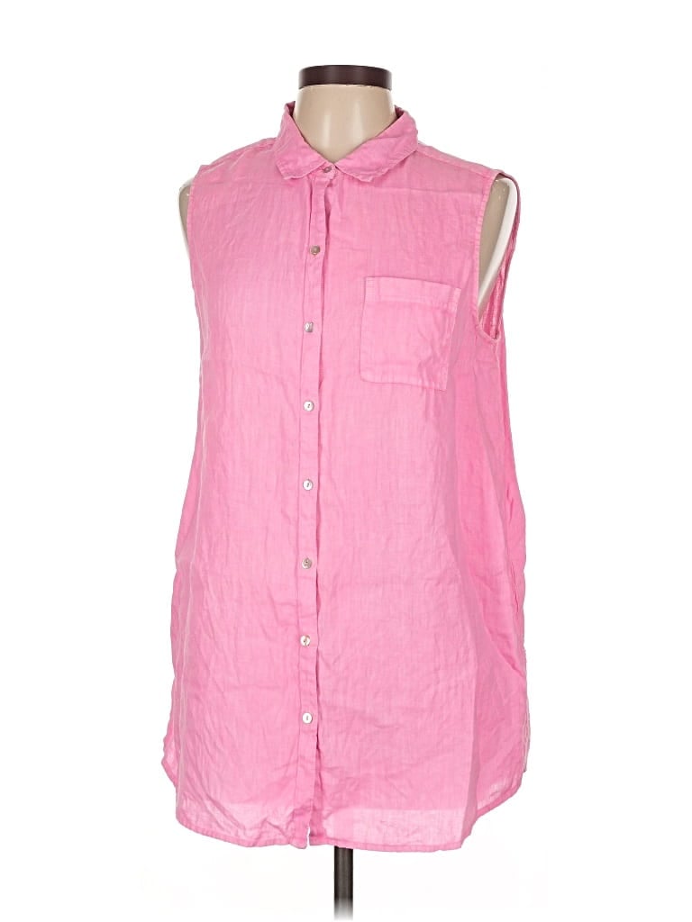 Pre-owned C&c California Sleeveless Button Down Shirt In Pink