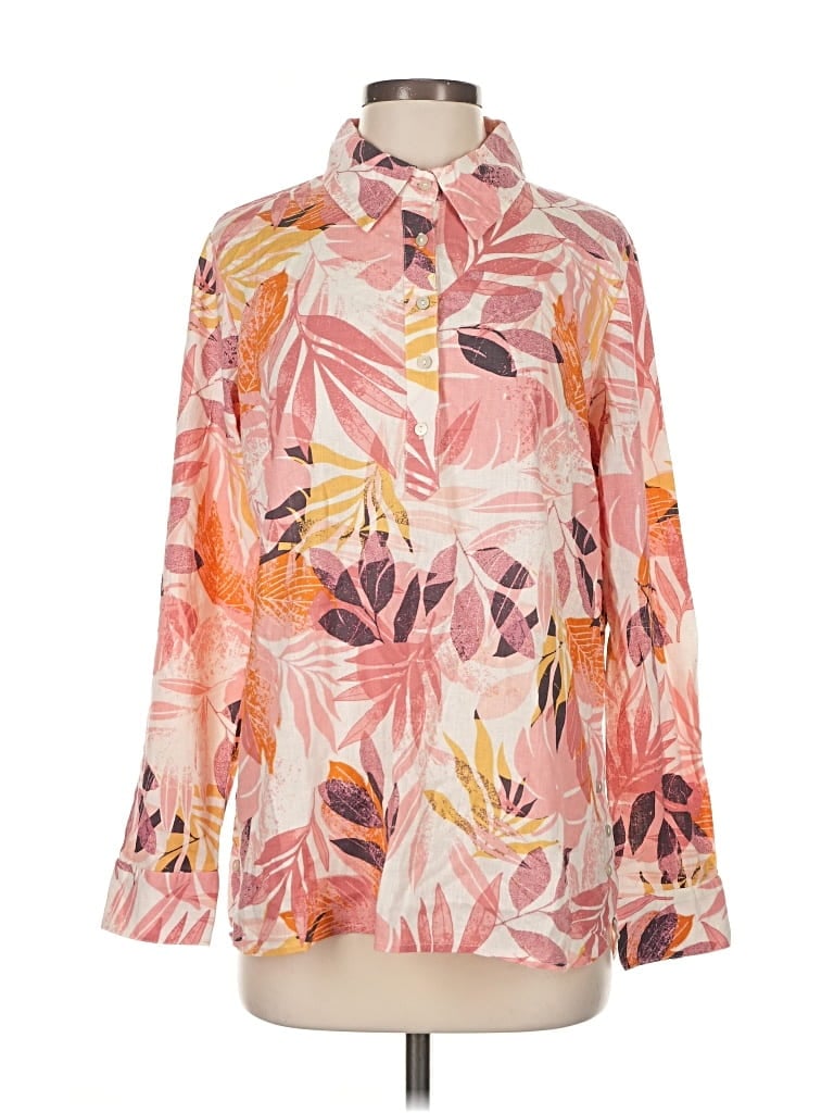 Pre-owned D&co. Long Sleeve Blouse In Pink