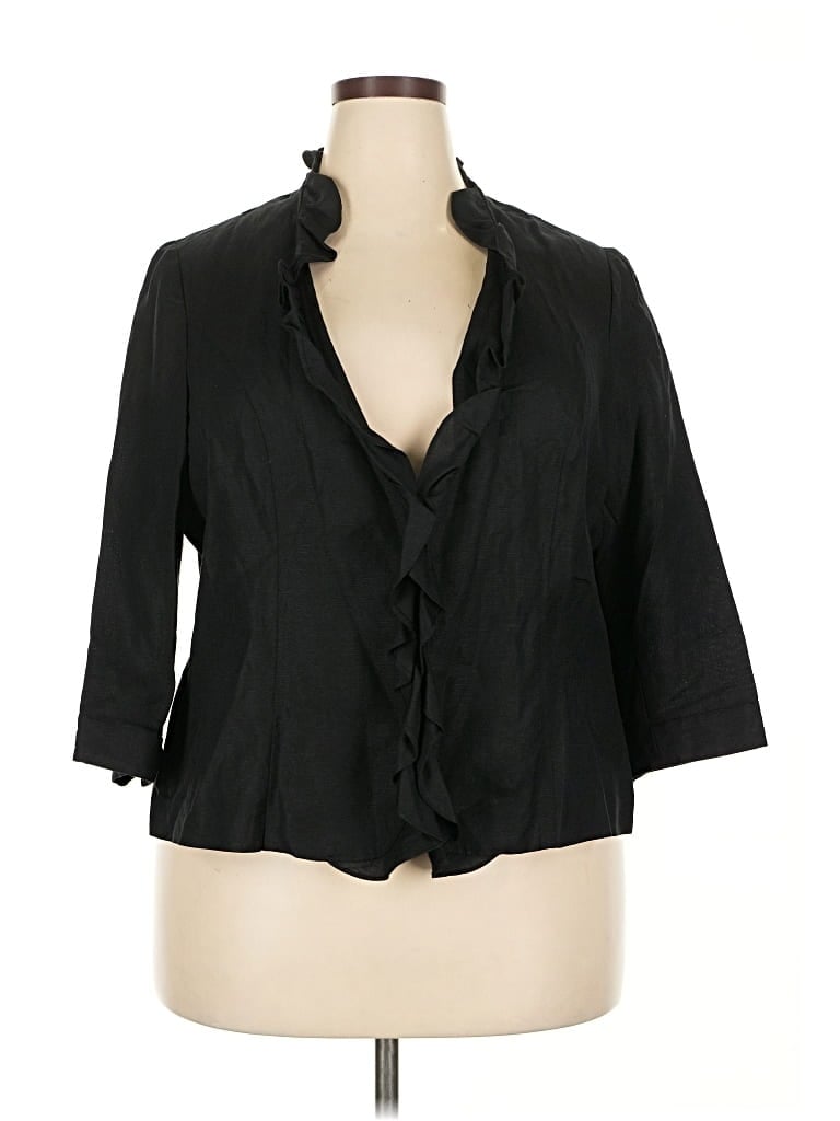 Pre-owned Lane Bryant 3/4 Sleeve Blouse In Black