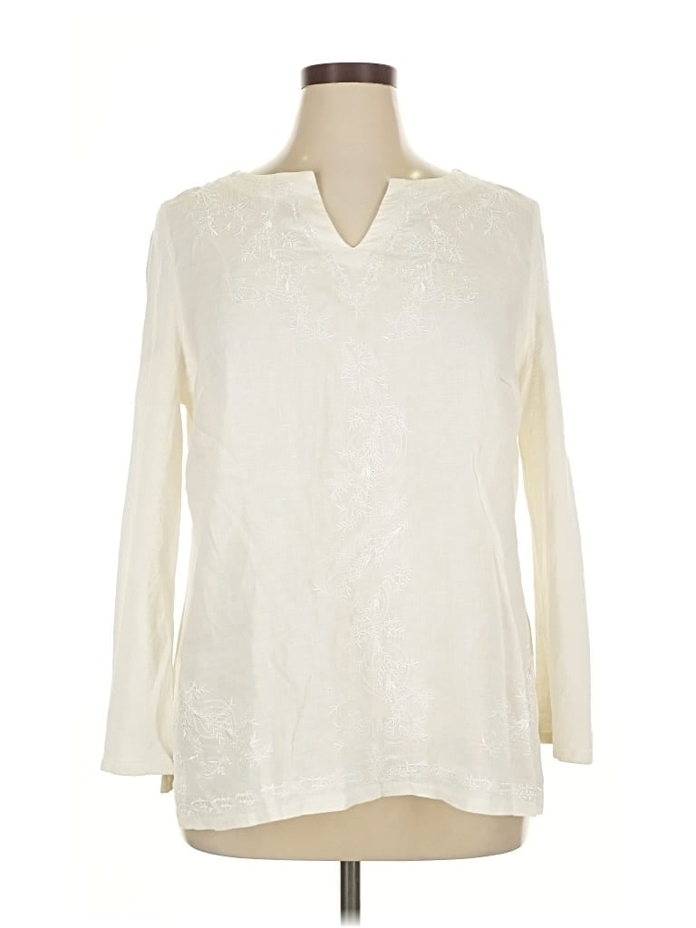 Pre-owned Polo Ralph Lauren Long Sleeve Blouse In White