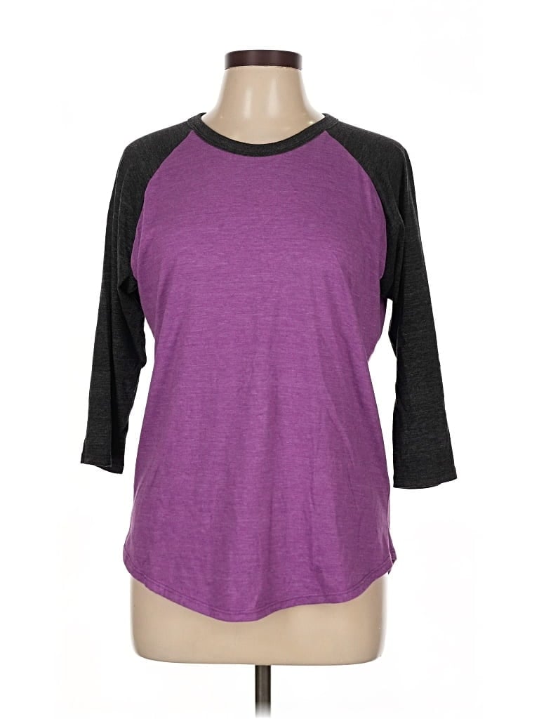 Pre-owned Lularoe 3/4 Sleeve T-shirt In Purple