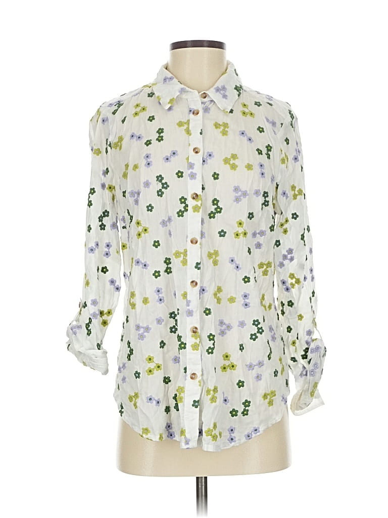 Pre-owned Maeve By Anthropologie Long Sleeve Blouse In Green