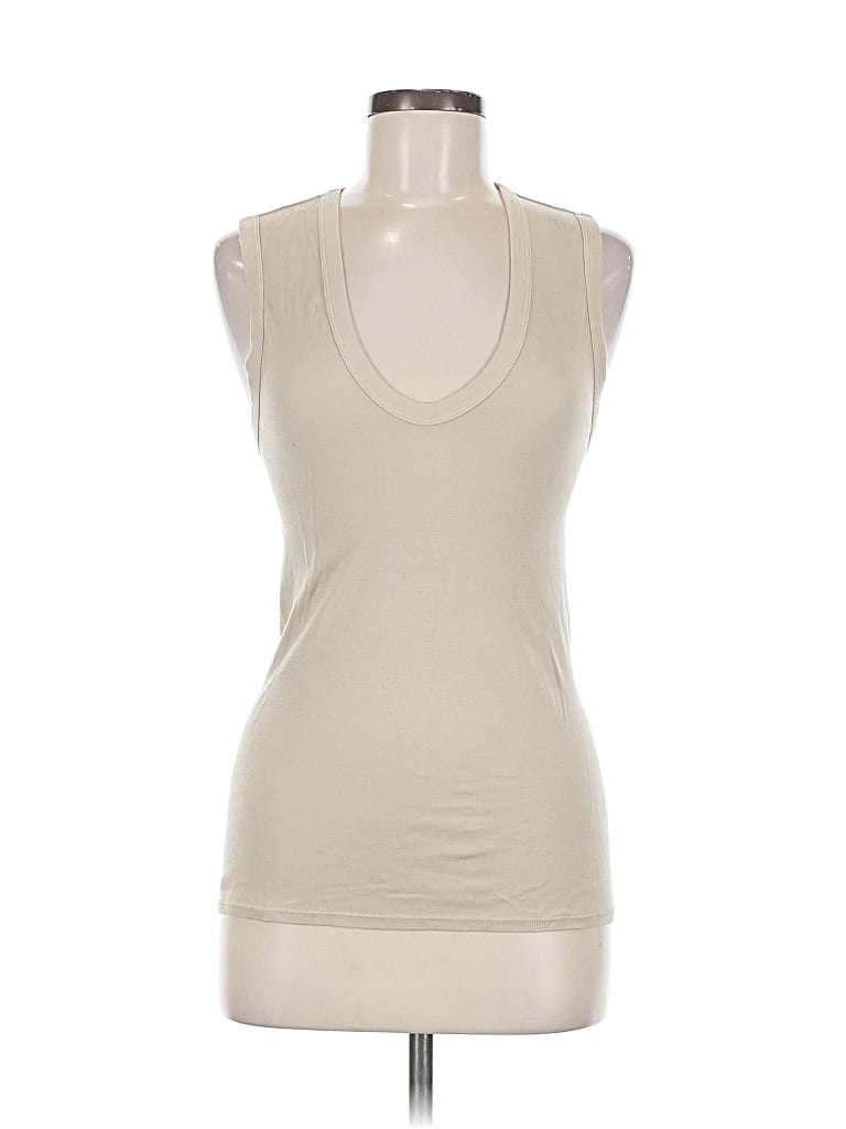 Pre-owned Enza Costa Tank Top Tan Halter Neckline Tops In Brown