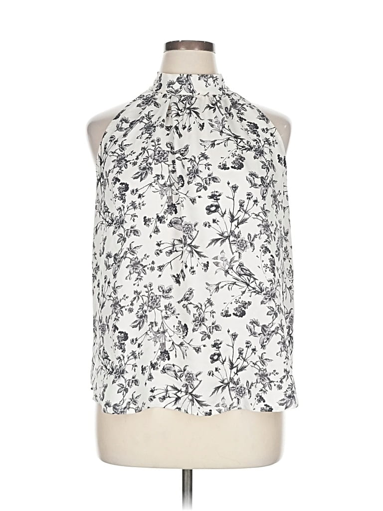 Pre-owned Violets & Roses Sleeveless Blouse In White