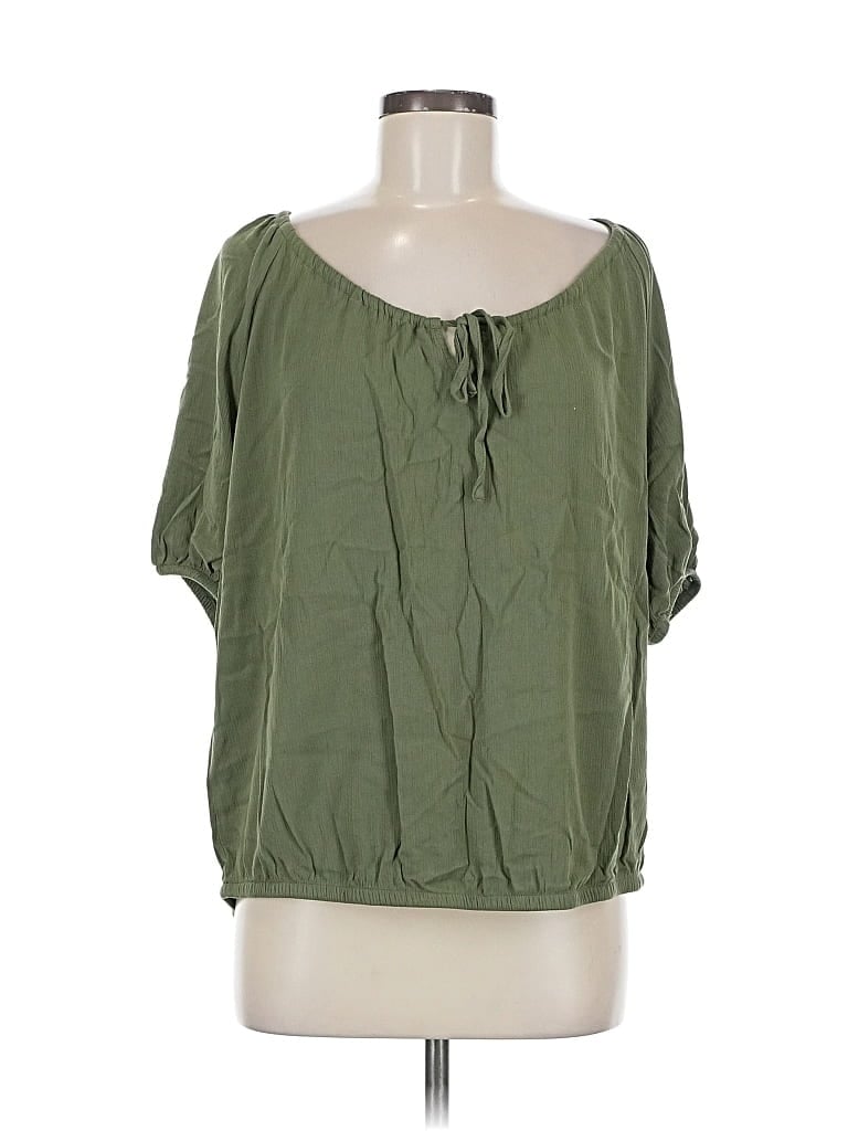 Pre-owned Torrid Short Sleeve Blouse In Green