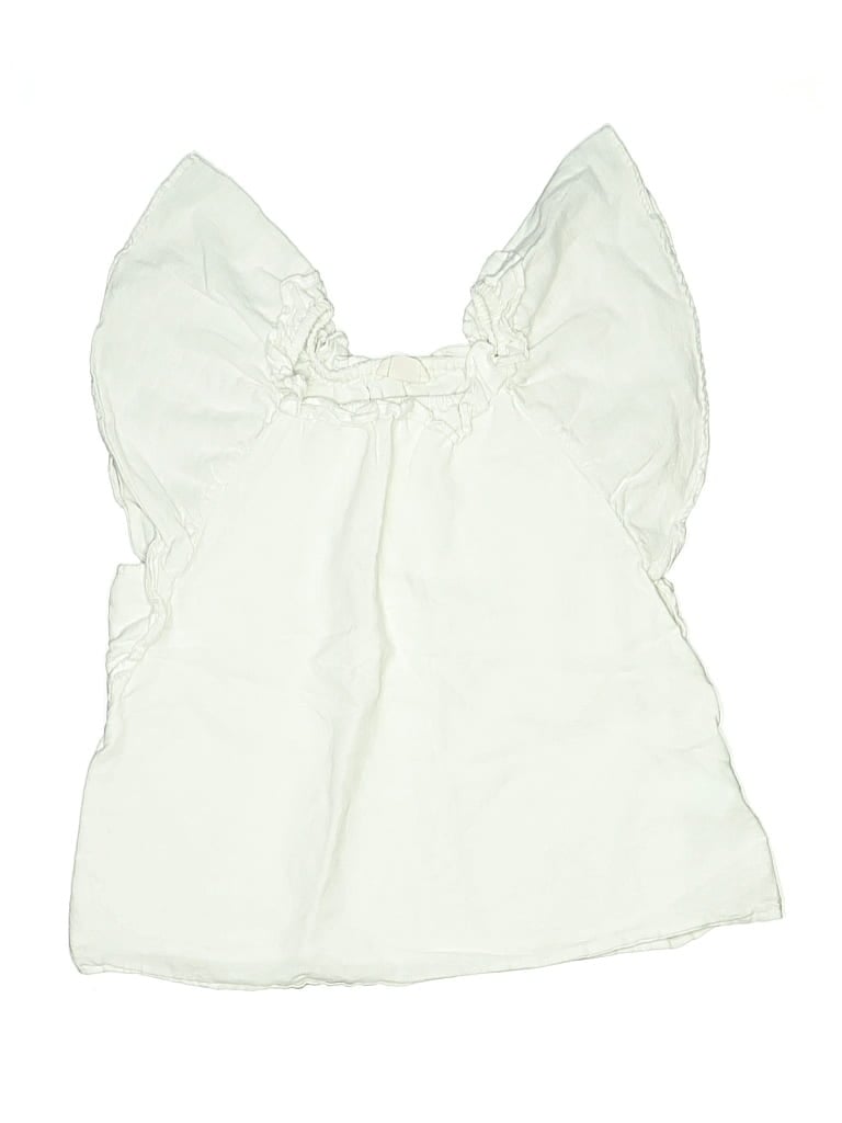 Pre-owned Crewcuts Kids' Sleeveless Blouse In White