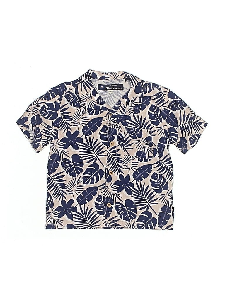 Pre-owned Ben Sherman Kids' Short Sleeve Button Down Shirt In Blue