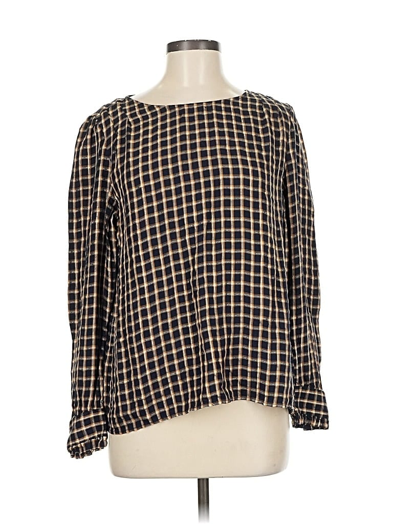 Pre-owned Ann Taylor Loft Long Sleeve Blouse In Brown