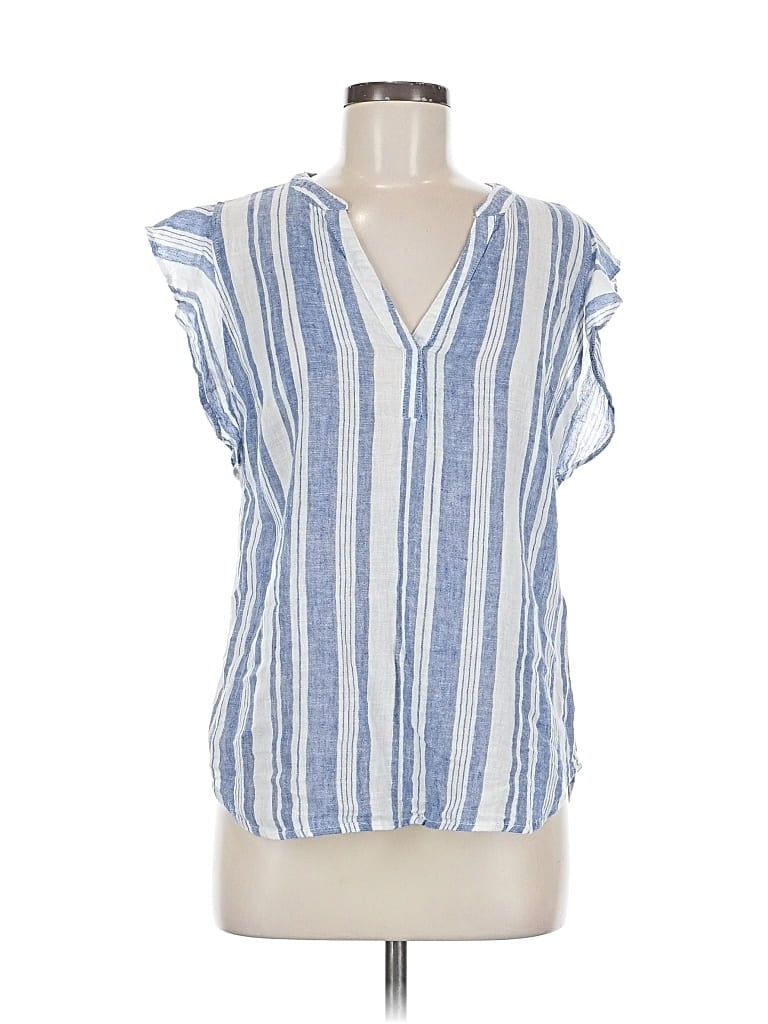 Pre-owned Old Navy Short Sleeve Blouse In Blue