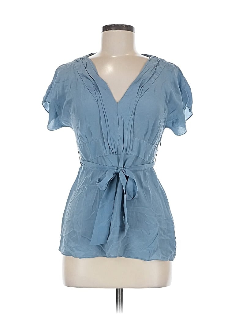 Pre-owned Banana Republic Short Sleeve Blouse In Blue