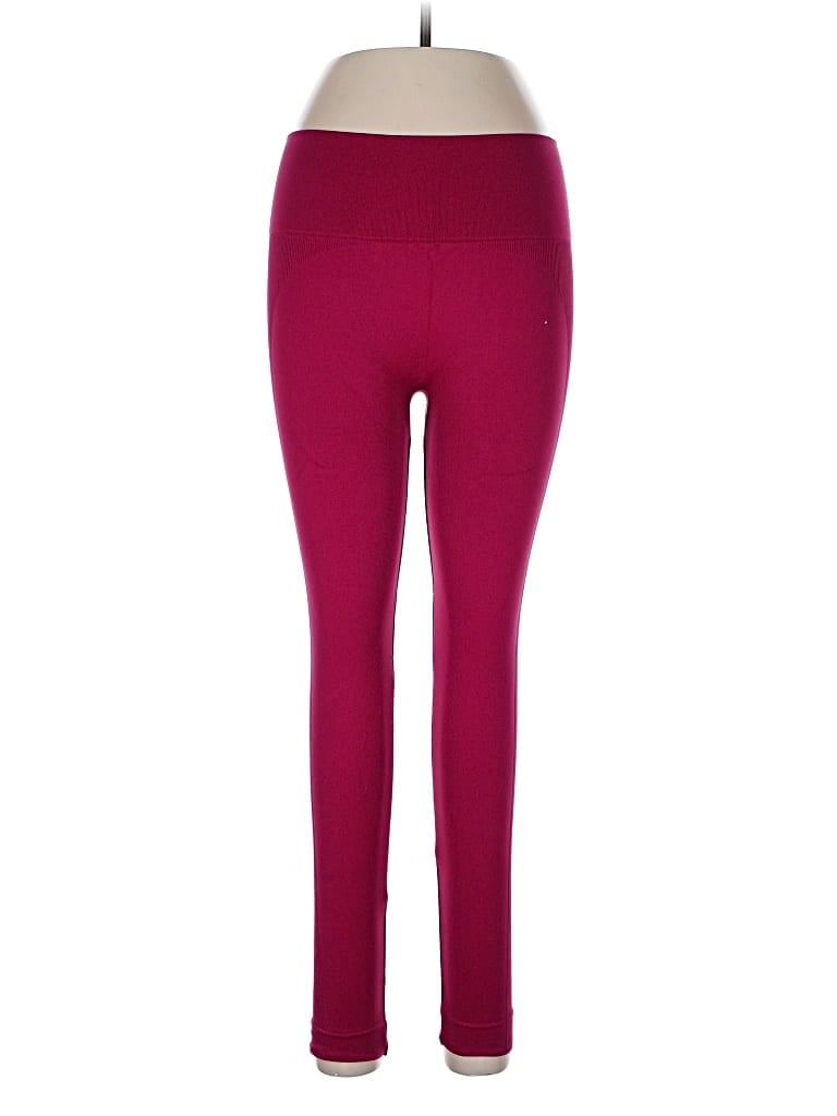 Pre-owned Set Active Yoga Pants In Burgundy