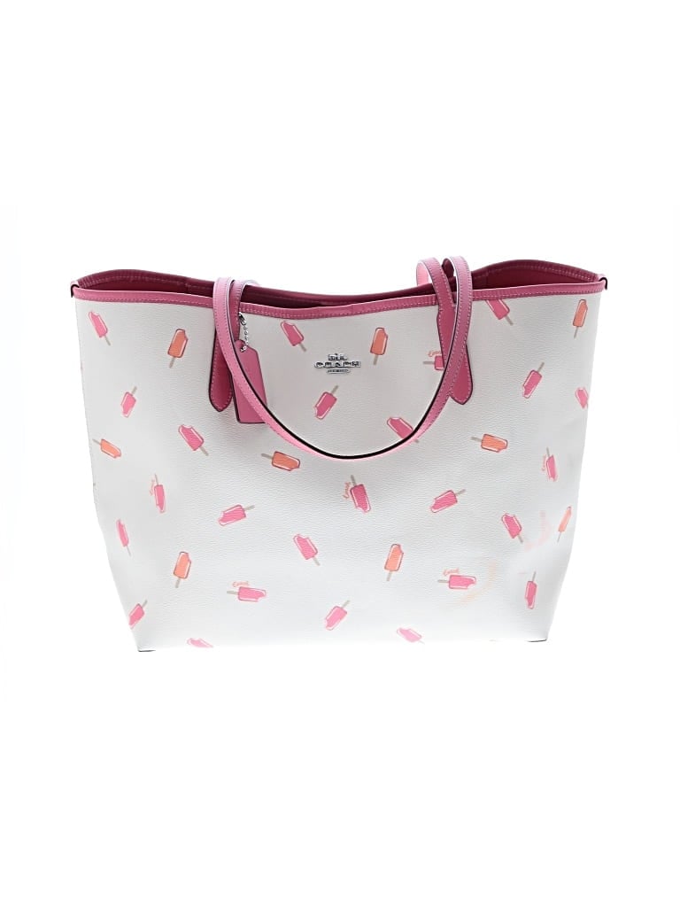 Pre-owned Coach Factory Leather Tote Bag In White