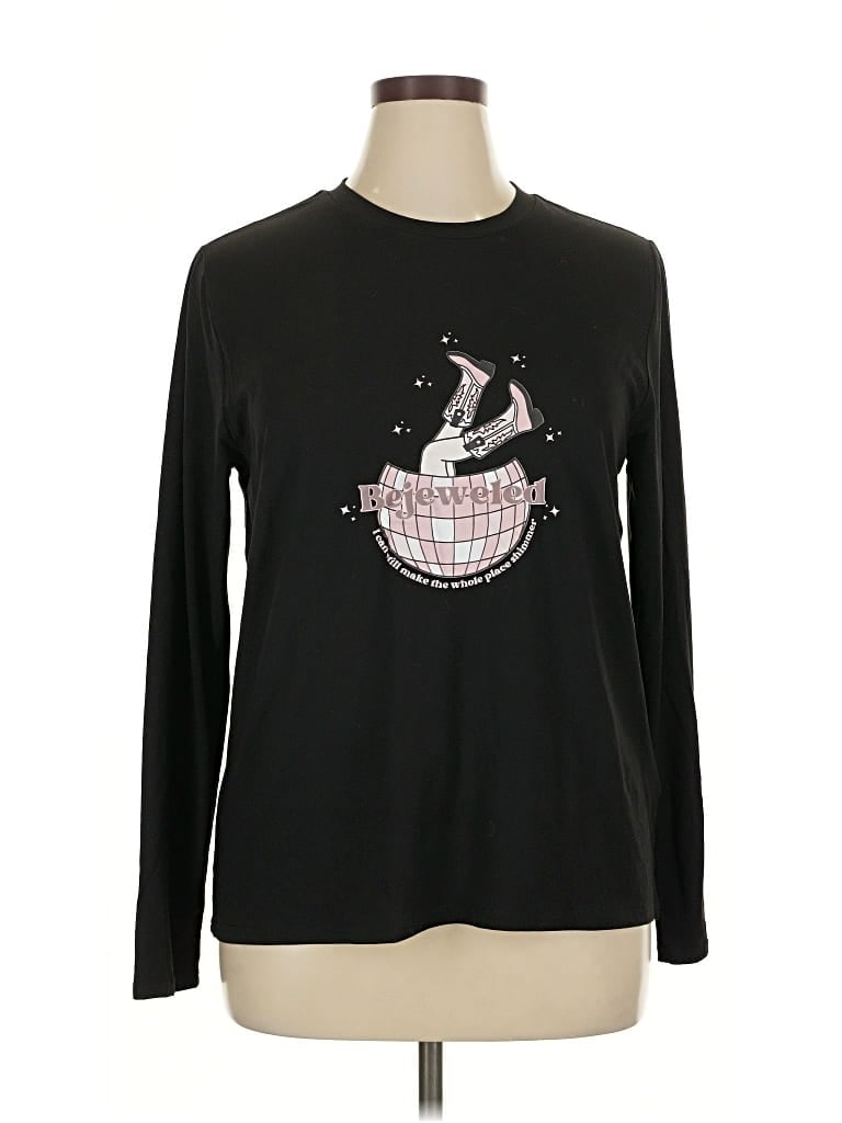 Pre-owned Unbranded Long Sleeve T-shirt In Black