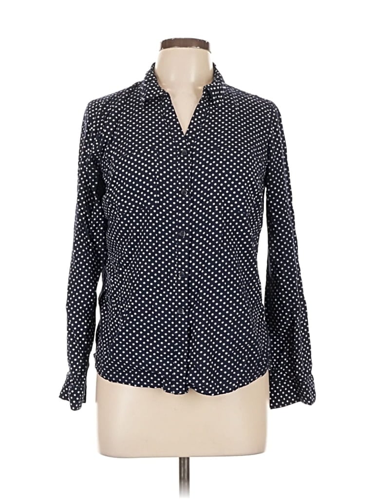 Pre-owned Emily Daniels Long Sleeve Blouse In Black