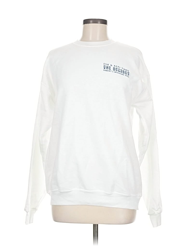 Pre-owned Hanes Sweatshirt In White