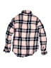 Justice 100% Viscose Plaid Pink Long Sleeve Button-Down Shirt Size 10 - photo 2