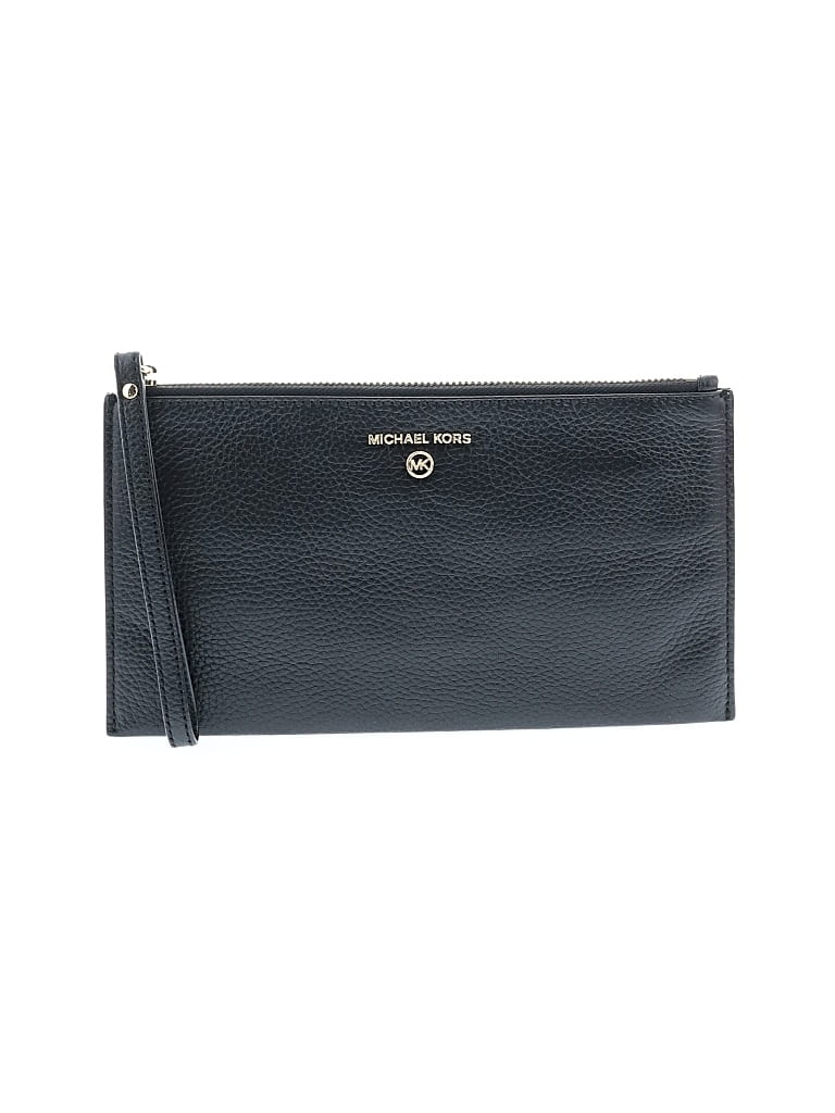 Pre-owned Michael Michael Kors Leather Wristlet In Black