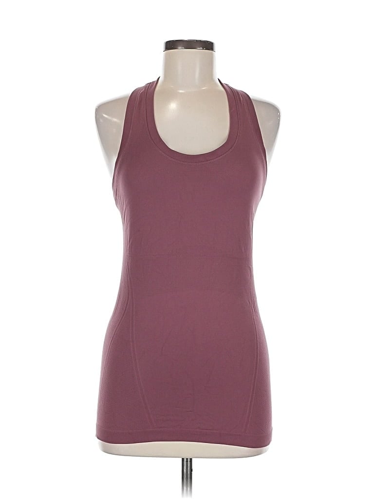 Pre-owned Lululemon Athletica Tank Top Burgundy Halter Neckline Tops
