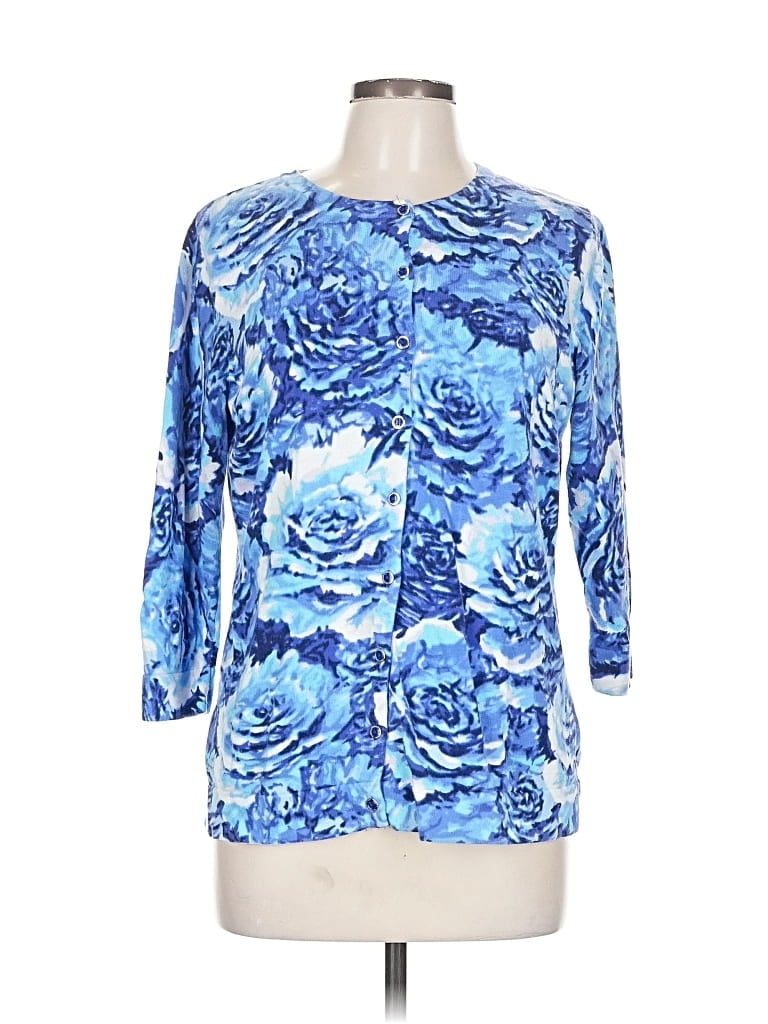 Pre-owned Isaac Mizrahi Live 3/4 Sleeve Blouse In Blue