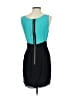 Single 100% Silk Color Block Teal Cocktail Dress Size S - photo 2