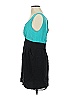 Single 100% Silk Color Block Teal Cocktail Dress Size S - photo 5