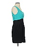 Single 100% Silk Color Block Teal Cocktail Dress Size S - photo 4
